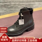 ASH艾熙女鞋 厚底增高系带加绒短筒马丁靴户外露营靴AL324L22002