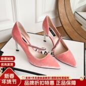 钻饰优雅细跟仙女单鞋 LR春夏尖头浅口时尚 高跟鞋 女LJ133F01008