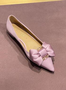 STELLA LUNA 露娜尖头浅口平底鞋时尚蝴蝶结仙女平跟单鞋SL321058