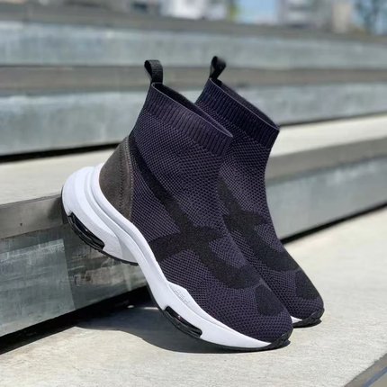 ASH女鞋高帮网布编织弹力透气增高气垫缓震休闲运动鞋AL340F40021