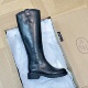 ASH女鞋 秋冬圆头方跟厚底侧拉链骑士靴长筒瘦瘦靴女AO303L40078