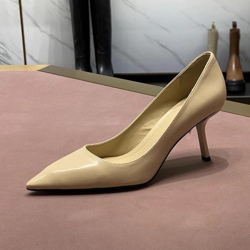 露娜尖头真皮细高跟简约单鞋