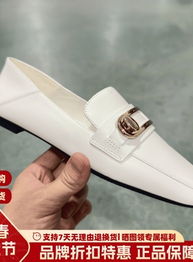 露娜女鞋SL春夏方头扣饰乐福鞋舒适平底鞋学院风豆豆鞋女SL122102