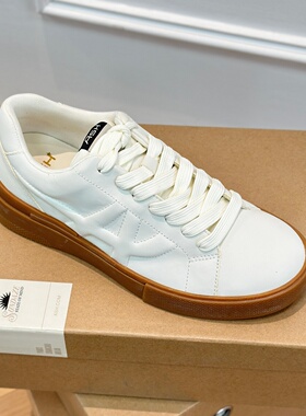 ASH男鞋圆头厚底真皮情侣板鞋休闲运动鞋极简风小白鞋AN140L40051