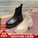 ASH艾熙女秋冬圆头厚底切尔西靴套筒短靴方跟烟囱靴女AL324L22041