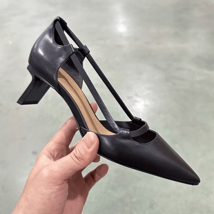 女SL124035 尖头浅口中跟优雅单鞋 STELLA LUNA露娜春夏侧空高跟鞋