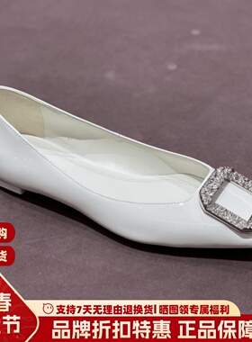 露娜女鞋SL方头浅口优雅平底鞋春夏方扣钻饰时尚平跟单鞋SL122073