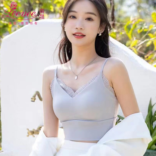 女 丽维正品 带胸垫吊带薄款 运动睡眠无钢圈文胸背心一体式 内衣夏季