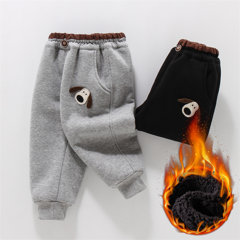 女童秋冬装洋气大耳狗加绒卫裤