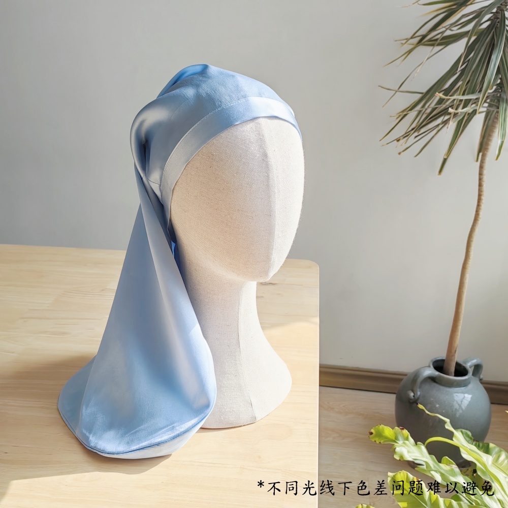 日本真丝宽边包头帽女长发护发帽