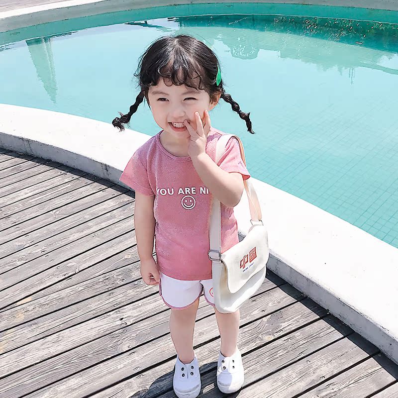 Girls&#39; suits 2019 summer The new one Children 2 Fashion 3 Western style 5 Female baby Summer wear Short sleeved Two suitin the Children/Baby/Family fitted , Set  category - from Buy2taobao.com to provide professional Taobao agent buy service