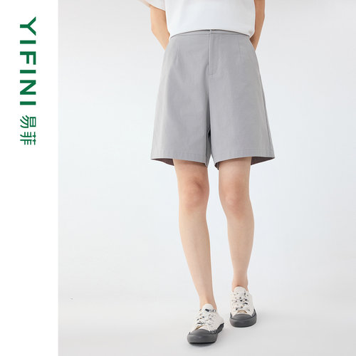 易菲斜纹仿棉百搭通勤短裤