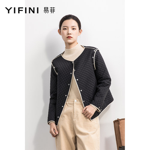 易菲宽松两面穿短款棉服