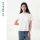 专柜同款 Yifini 易菲圆领短袖 时尚 百搭白色T恤天丝混纺上衣26春