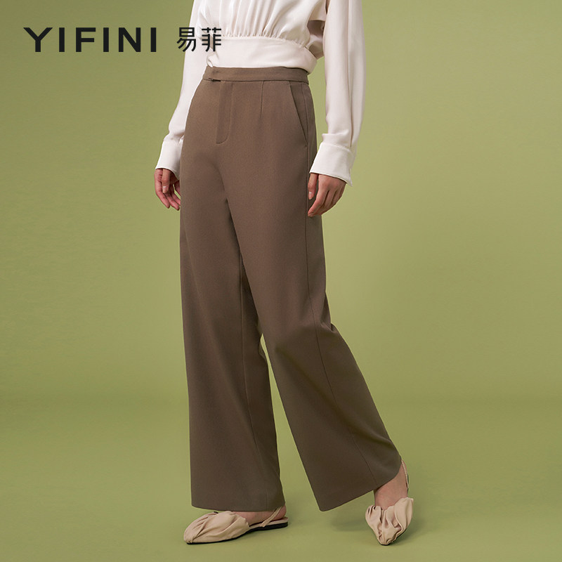 [专柜同款]Yifini/易菲时尚通勤气质休闲裤女阔腿裤2026春季新款,女装/女士精品,休闲裤,淘宝优惠券,粉丝福利购,淘宝优惠卷