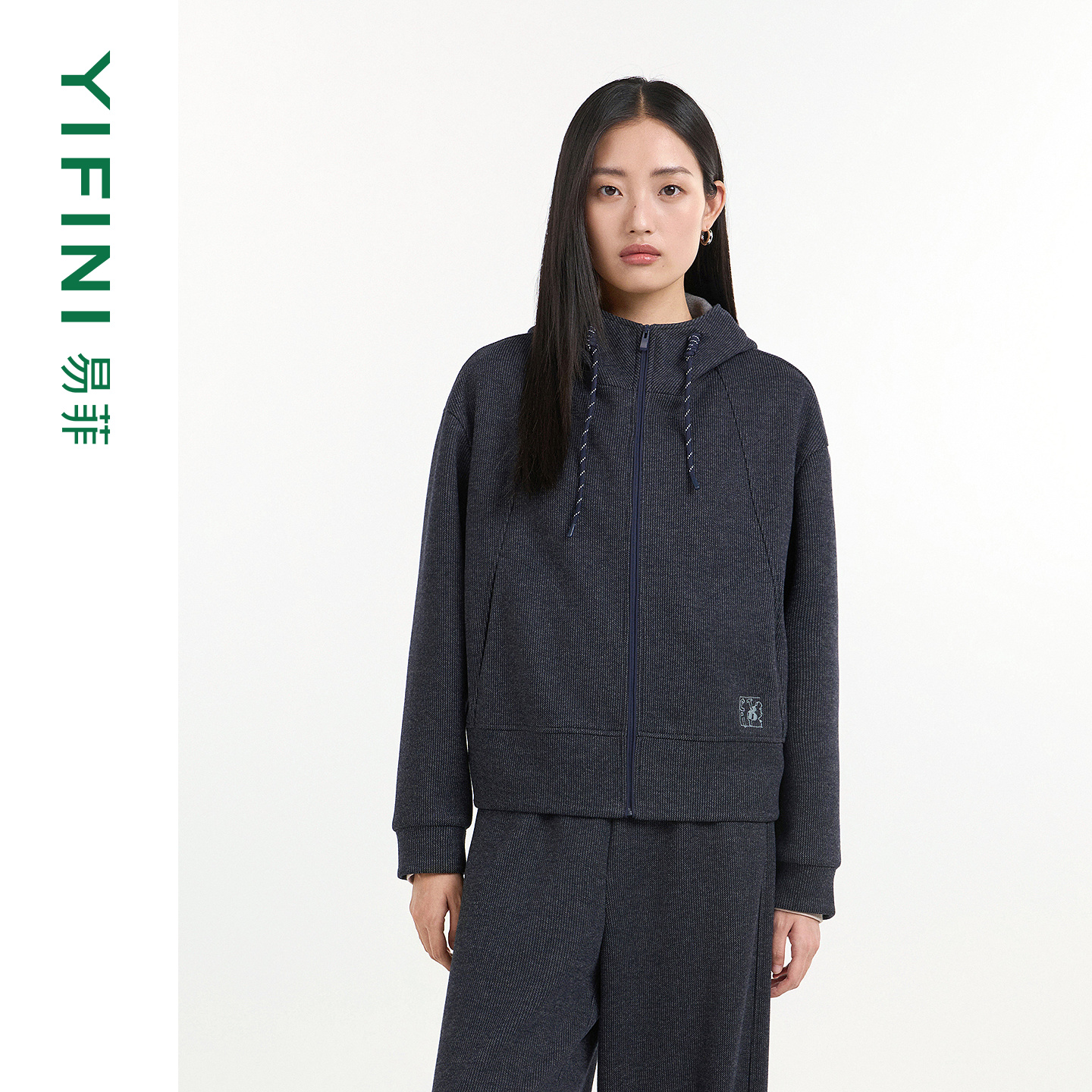 时尚连帽针织外套女宽松上衣