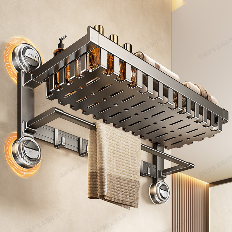 吸盘毛巾架免打孔壁挂式可拆卸