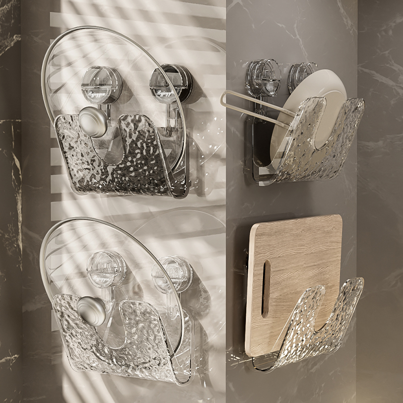 厨房吸盘锅盖架免打孔