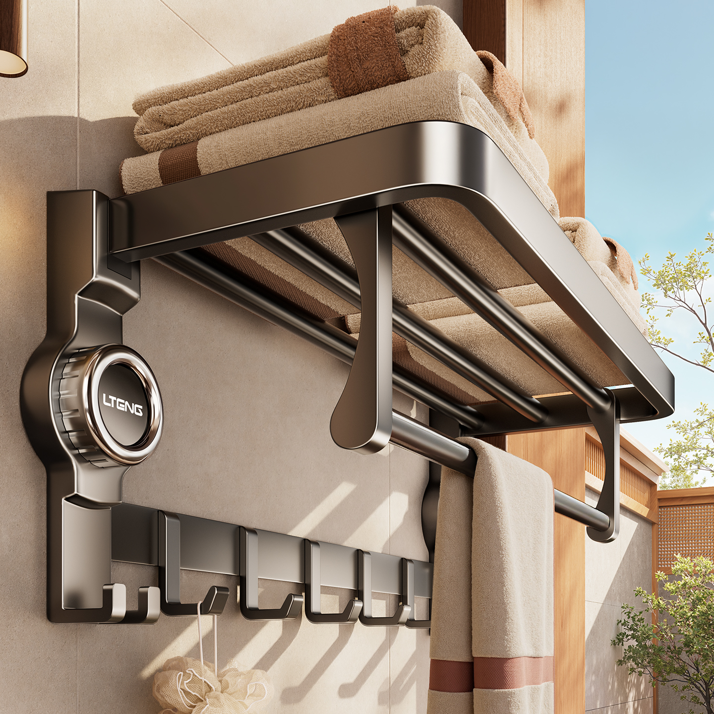 【强力吸附】卫生间吸盘毛巾架