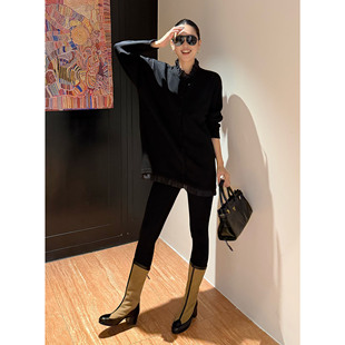 紫紫 花苞减龄裙 织物之美变奏经纬粗针花苞毛衣长袖黑色木耳领口