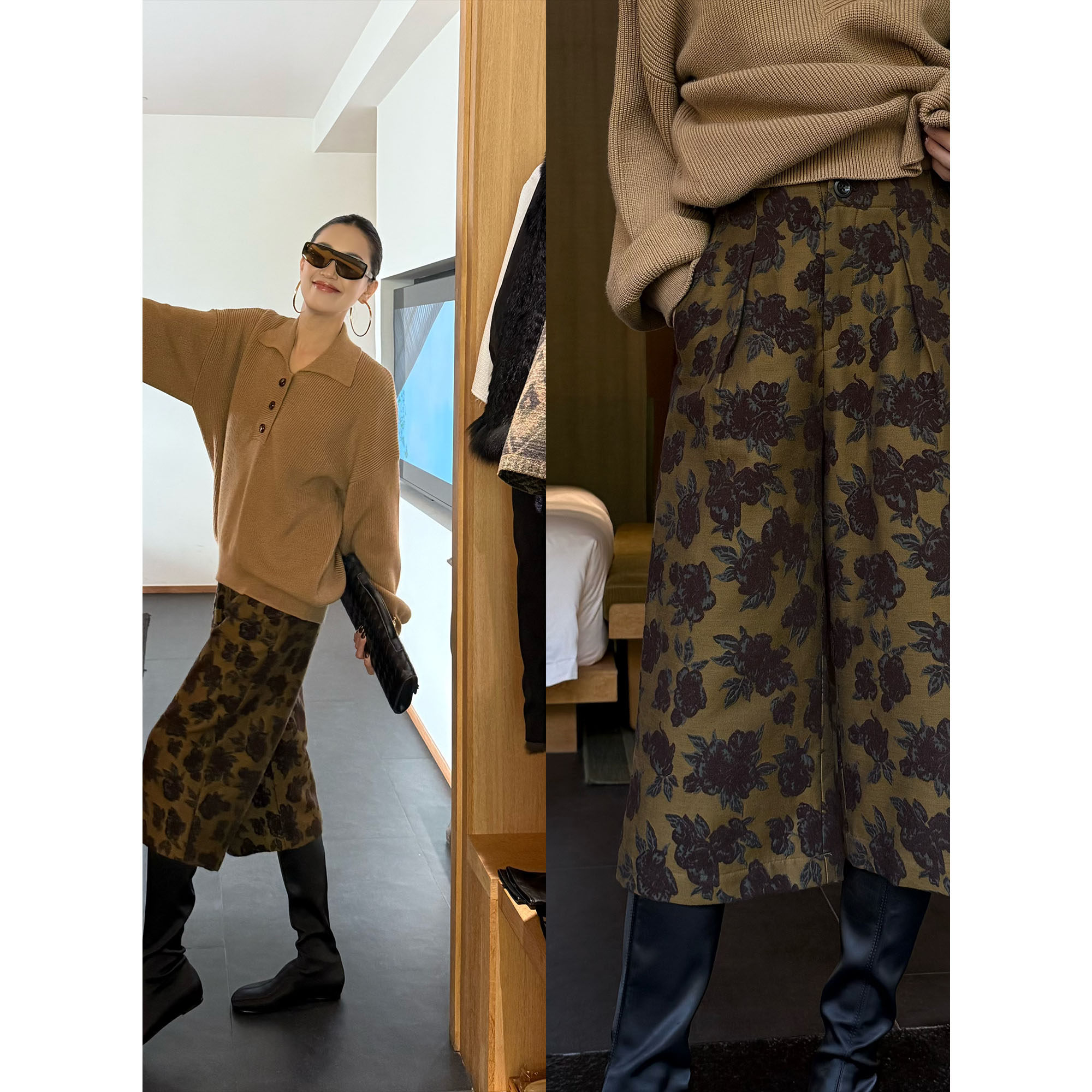 紫紫 中古提花裤 提花休闲裤中式老钱八分裤短裤设计感小众裤子女,女装/女士精品,休闲裤,淘宝优惠券,粉丝福利购,淘宝优惠卷