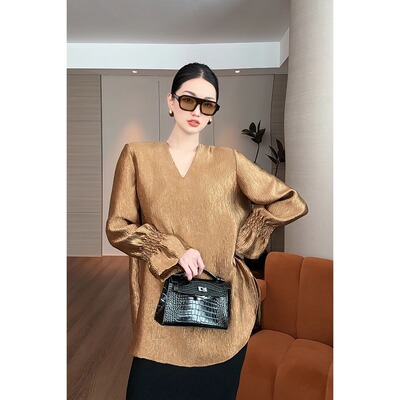 紫紫薄美人三季时尚轻奢上衣