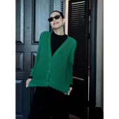 紫紫 上衣女时髦高级设计V领小衫 MIU感智性毛衣 限定色毛织开衫