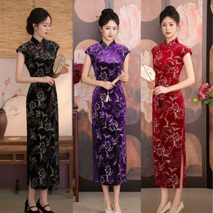 新中式黑色显瘦旗袍女2026春夏款改良复古中青年日常可穿改良长款