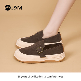 J＆M/快乐玛丽乐福鞋女2026春季新款勃肯鞋浅口厚底休闲鞋女