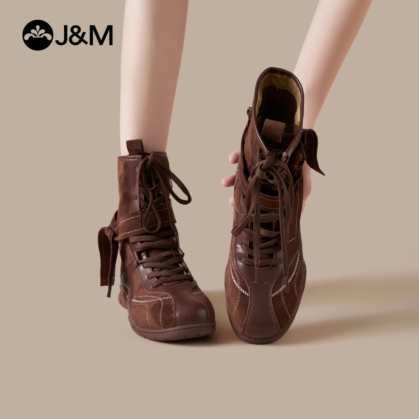 快乐玛丽时装靴赛车靴马丁靴女2026春季新款复古平底户外百搭短靴,女鞋,时装靴,淘宝优惠券,粉丝福利购,淘宝优惠卷