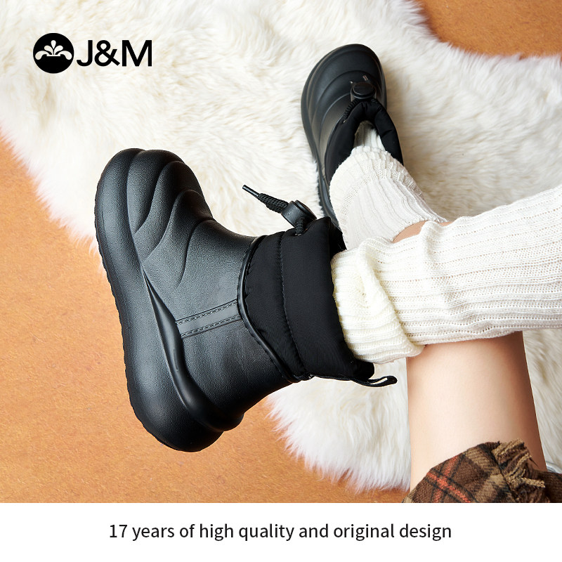 快乐玛丽雪地靴女2025冬季新款加绒加厚东北防滑防水厚底棉鞋子