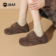 女2025冬季 新款 加绒保暖棉鞋 快乐玛丽勃肯鞋 一脚蹬厚底防滑毛毛鞋