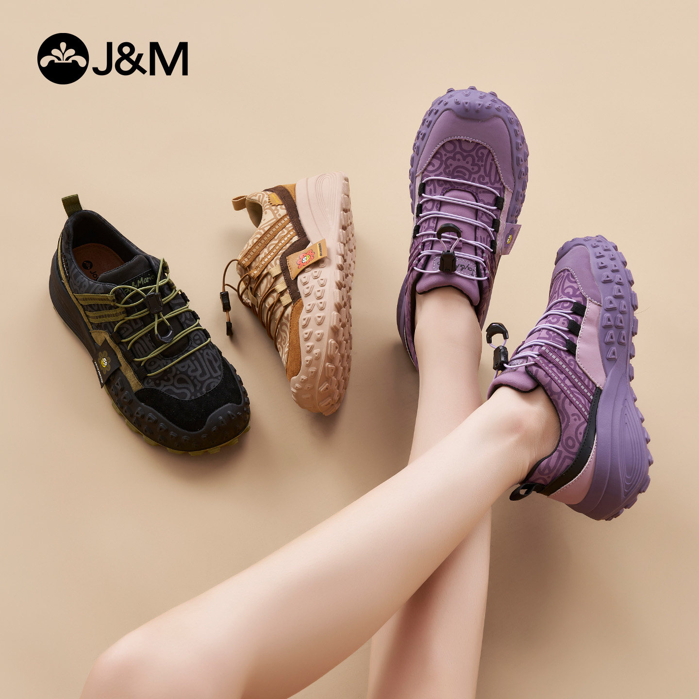J＆M/快乐玛丽登山鞋女2026春季新款运动户外溶解鞋ins潮丑萌鞋女,女鞋,时尚休闲鞋,淘宝优惠券,粉丝福利购,淘宝优惠卷