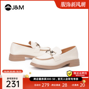 J＆M/快乐玛丽单鞋女2023夏季新款英伦风小皮鞋一脚蹬乐福鞋女
