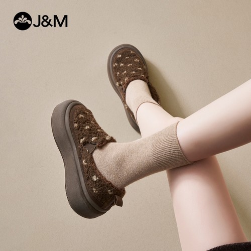 快乐玛丽毛毛鞋女2025冬季新款