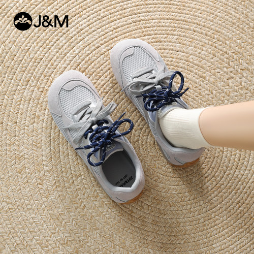 德训鞋女2025新款双系带圆头