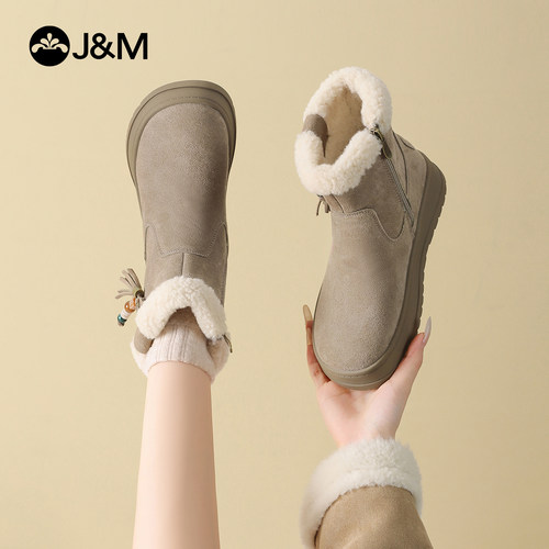 快乐玛丽雪地靴加绒保暖御寒棉鞋