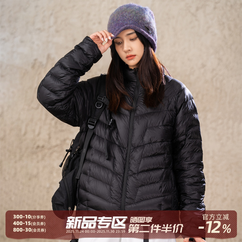 AOGZ立领排骨羽绒服男女冬季90鸭绒2025新款户外潮牌防寒保暖外套