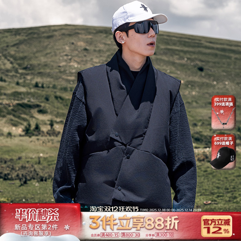 AOGZ三防羽绒服马甲男女秋冬2025新款情侣白鸭绒坎肩外套外穿背心