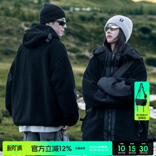 AOGZ工装 加绒加厚夹克宽松仿羊羔绒秋冬棉服 外套男女秋冬2025新款