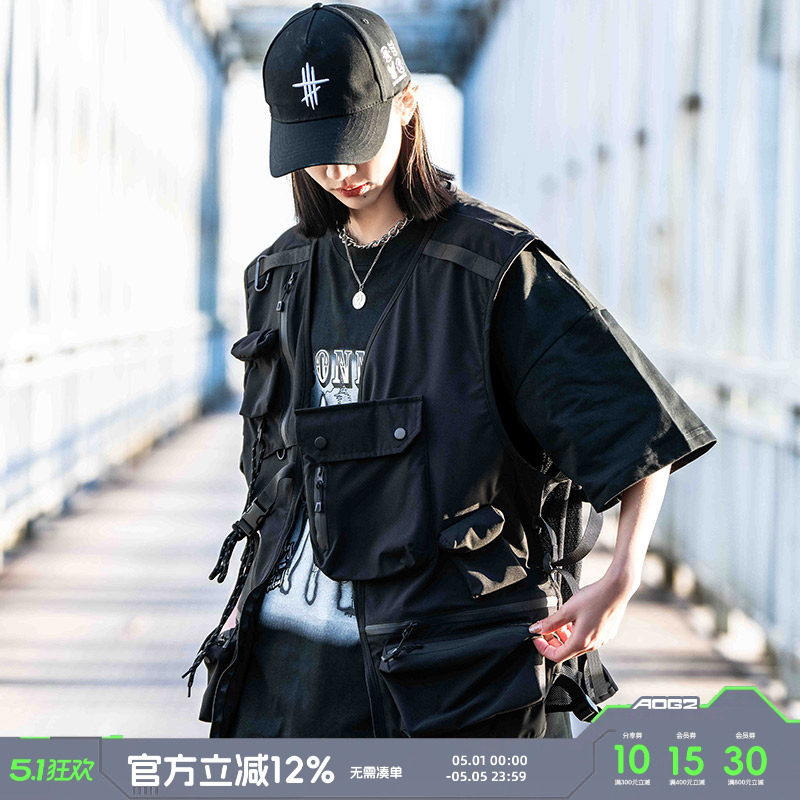 AOGZ户外战术摄影马甲男款春秋新款外套多功能口袋机能风工装背心