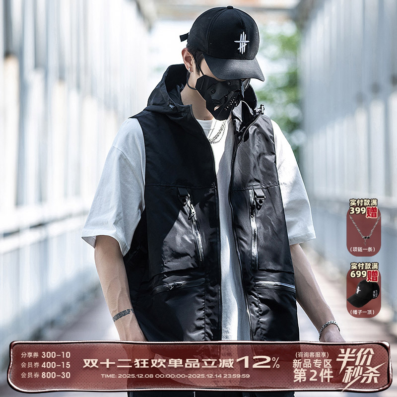 机能风马甲宽松无袖工装外套