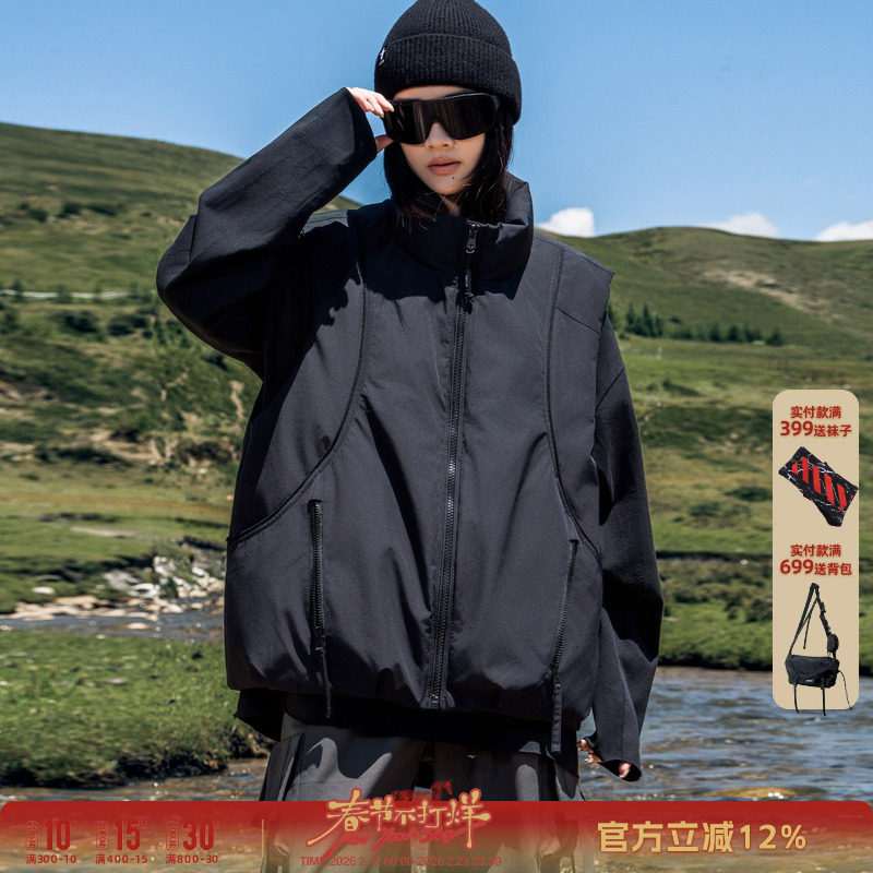 AOGZ羽绒马甲2025新款男女冬季无袖坎肩户外潮牌美式情侣立领外套