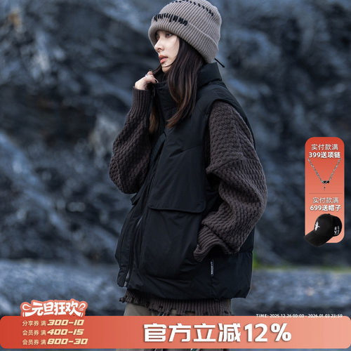 AOGZ工装羽绒马甲男女2025新款冬