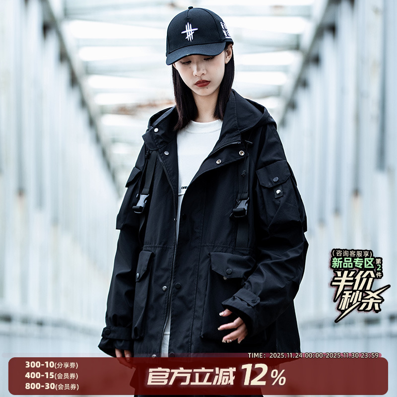 AOGZ秋冬季宽松连帽夹克冲锋衣