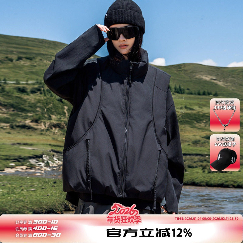 AOGZ羽绒马甲2025新款男女冬季无袖坎肩户外潮牌美式情侣立领外套