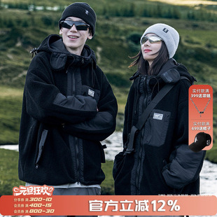 AOGZ国潮工装 加绒加厚夹克情侣仿羊羔绒棉服 外套男女秋冬2025新款