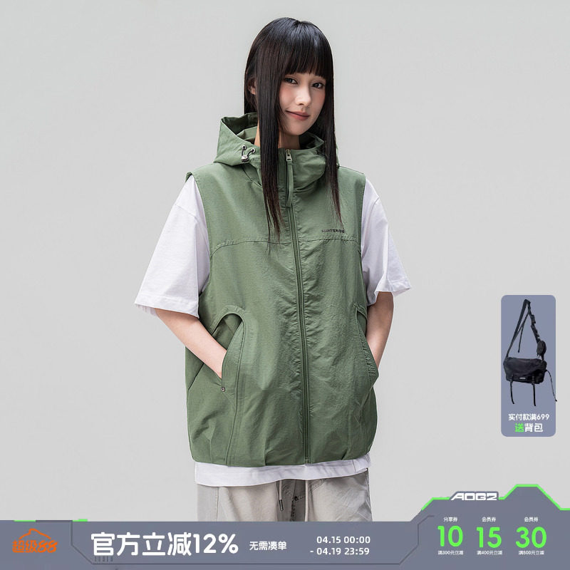 AOGZ机能风工装马甲男女春夏新款设计感户外大口袋无袖背心外套潮