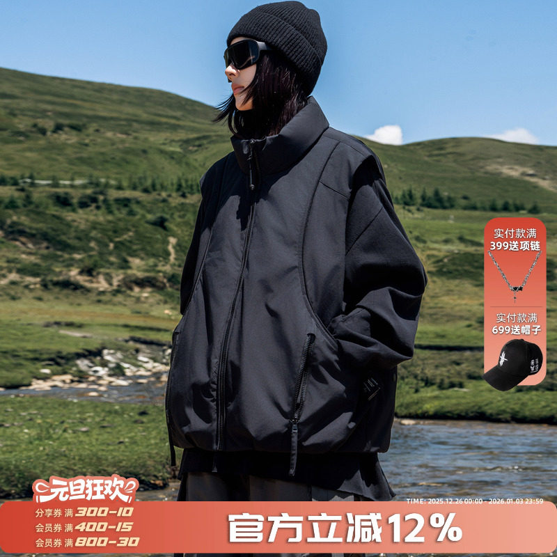 AOGZ羽绒马甲2025新款男女冬爆款90鸭绒无袖背心外穿保暖工装外套