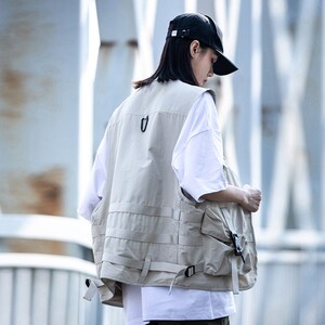 AOGZ磁力扣马甲男女夏季新款户外战术坎肩多口袋机能工装马夹背心